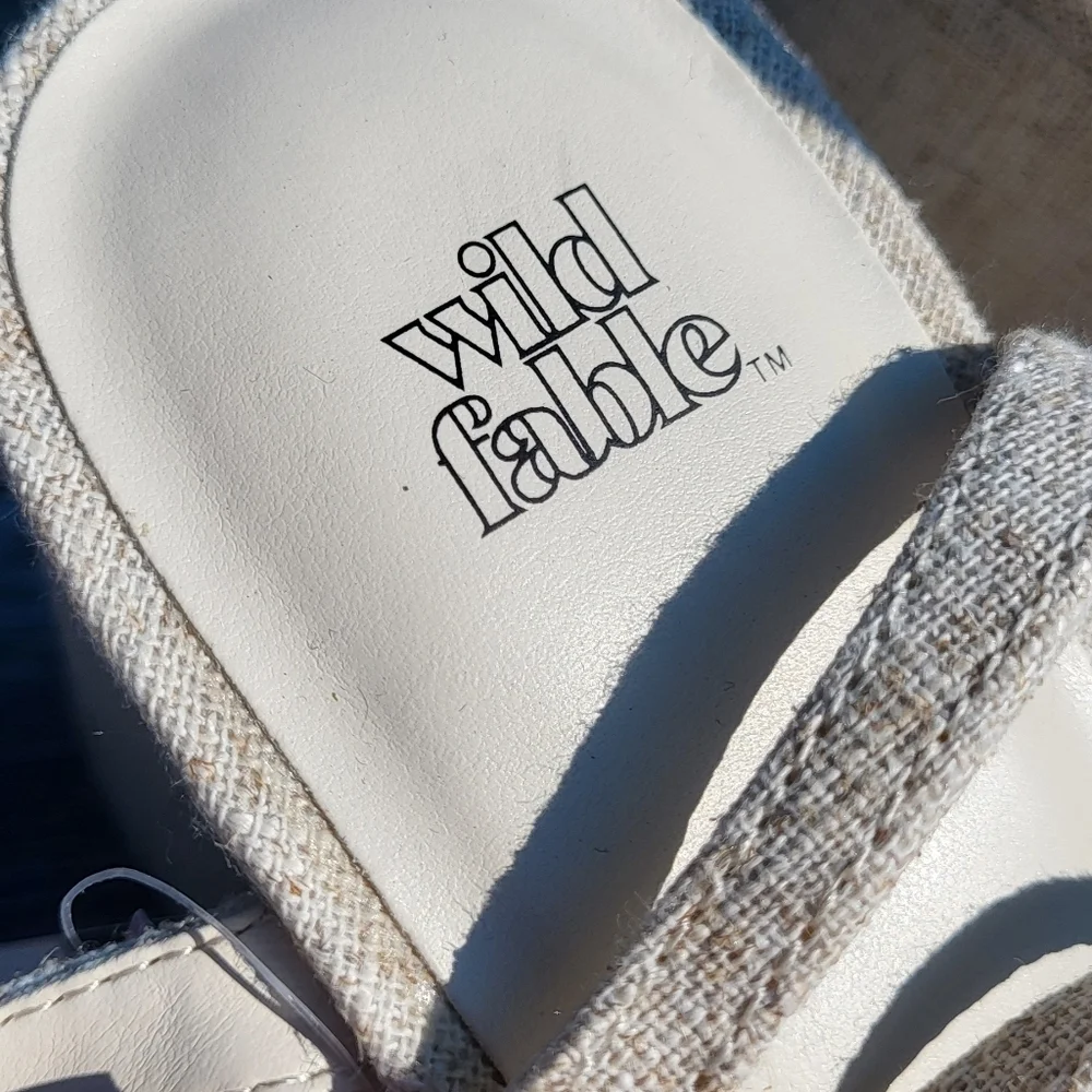 Wild Fable Natural Off White Platform Strappy Wedge Heel